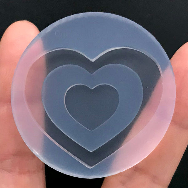 Scalloped Heart Charm Silicone Mold, Large Heart Pendant Mould, Epox, MiniatureSweet, Kawaii Resin Crafts, Decoden Cabochons Supplies
