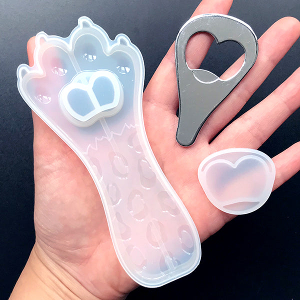 Paw Mold, Kawaii Resin Cabochon DIY, Animal Silicone Mould, Soft Cl, MiniatureSweet, Kawaii Resin Crafts, Decoden Cabochons Supplies