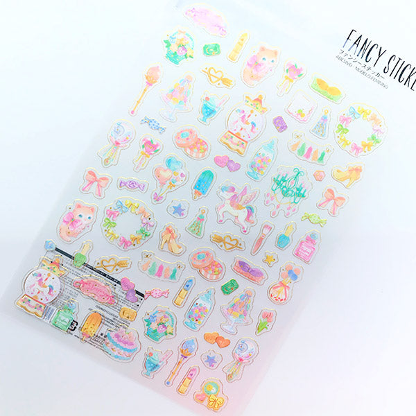 Kawaii Pastel Magical Girl Sticker, Unicorn Kitty Magic Wand Candy Ic, MiniatureSweet, Kawaii Resin Crafts, Decoden Cabochons Supplies