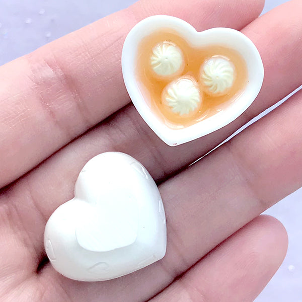 Miniature Lotus Soup Cabochon, Realistic 3D Dollhouse Chinese Food, MiniatureSweet, Kawaii Resin Crafts, Decoden Cabochons Supplies