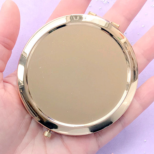 1pc Pink Round Folding Double-sided Mirror, Cute Mini Portable