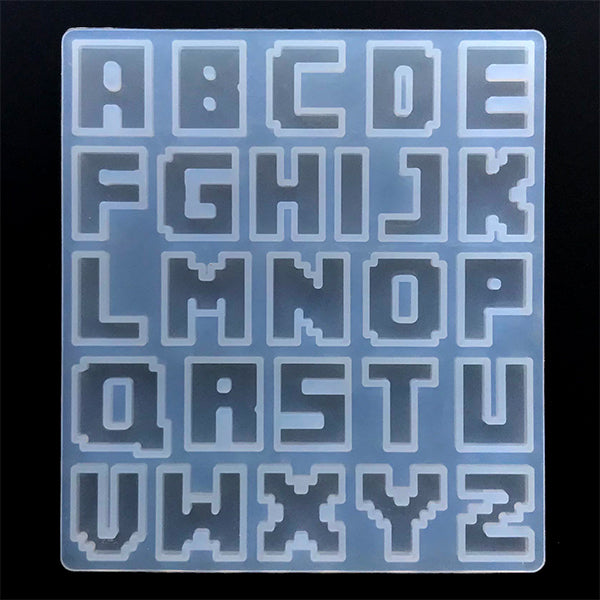 Pixel Letters Silicone Mold (26 Cavity)