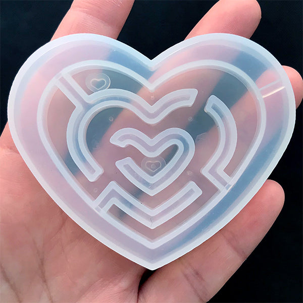 Large Heart Silicone Mold, Heart Coaster Mold, Clear Soft Mould for, MiniatureSweet, Kawaii Resin Crafts, Decoden Cabochons Supplies