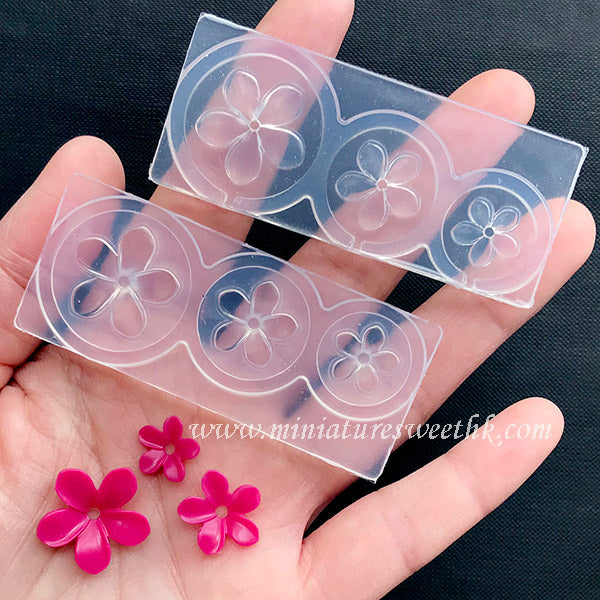 4 PCS Silicone Clay Bead Charms Molds 3D Flower Mold Nail Art
