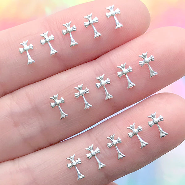 Simple Cross Frame Charm  Glue on nails, Cute nails, Nail charms