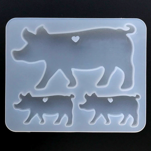 Dog and Puppy Silicone Mold (3 Cavity), Animal Pet Mould, Resin Char, MiniatureSweet, Kawaii Resin Crafts, Decoden Cabochons Supplies