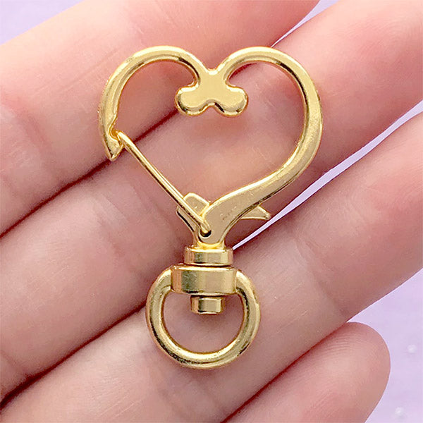 Golden Heart Snapchatgolden Heart Swivel Snap Hook Keychain