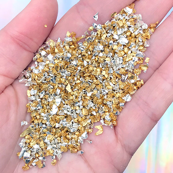Gold Crushed Glass (10 grams), Crushed Glass