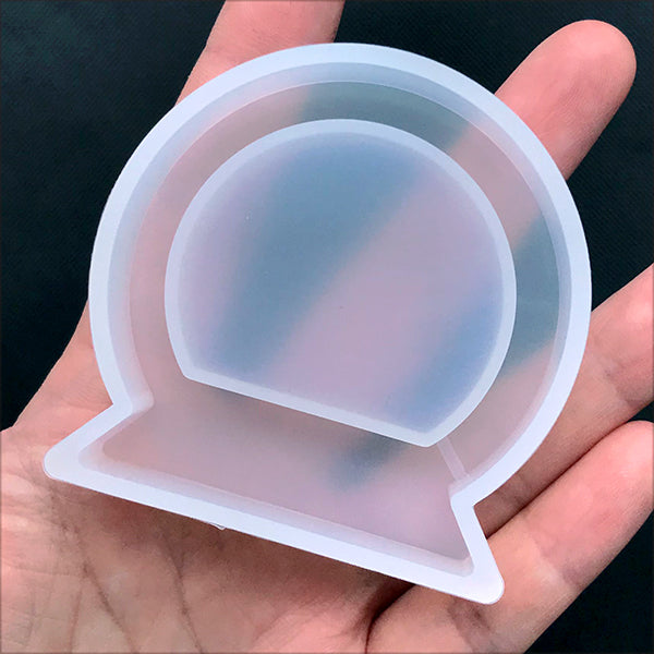 Large Resin Tray Silicone Mold with Metal Frame, Big Round Coaster Mo, MiniatureSweet, Kawaii Resin Crafts, Decoden Cabochons Supplies