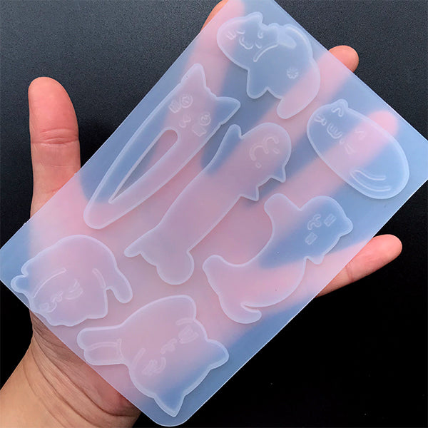 Assorted Bread Slice Silicone Mold in Various Shapes (6 Cavity), 3D D, MiniatureSweet, Kawaii Resin Crafts, Decoden Cabochons Supplies