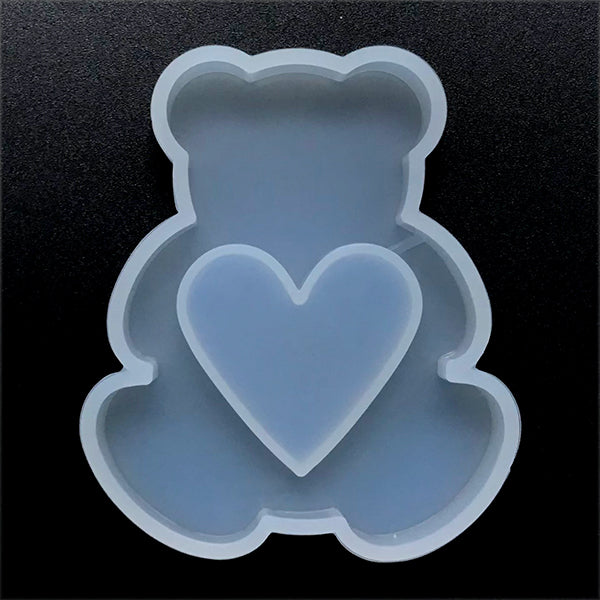 TEDDY BEAR WITH HEART Silicone Mold