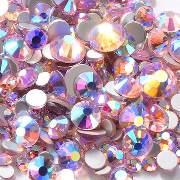AB Glass Crystal, Aurora Borealis Cubic Glass Gems with Flatback Silv, MiniatureSweet, Kawaii Resin Crafts, Decoden Cabochons Supplies