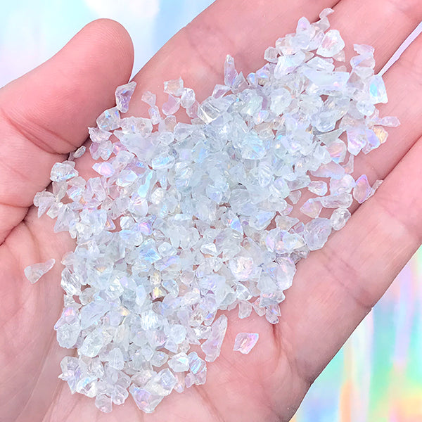 1 Bag Glass Crushed Stone Chunky Glitter Irregular Glass Chips