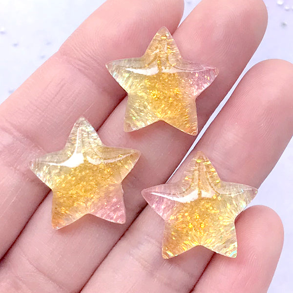 Decoden Frosted Bows For Girls Super Cute Kawaii Frosted Hair Clips - Yellow