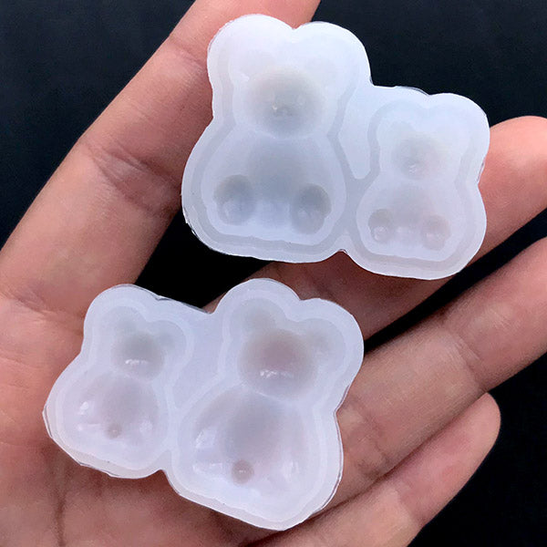 3D Bear Silicone Mold (2 Cavity), Miniature Dollhouse Bear Toy Mold, MiniatureSweet, Kawaii Resin Crafts, Decoden Cabochons Supplies