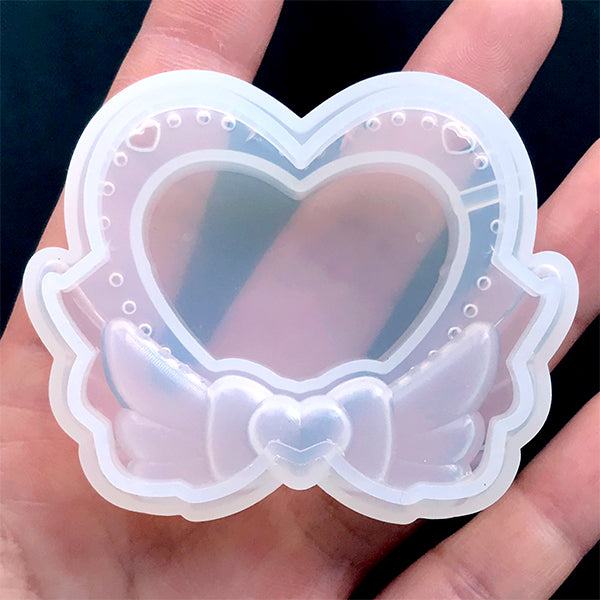 Heart Charm Silicone Mold | Resin Jewelry Mold | Keychain Tag DIY | Kawaii  Resin Art Supplies (54mm x 49mm)
