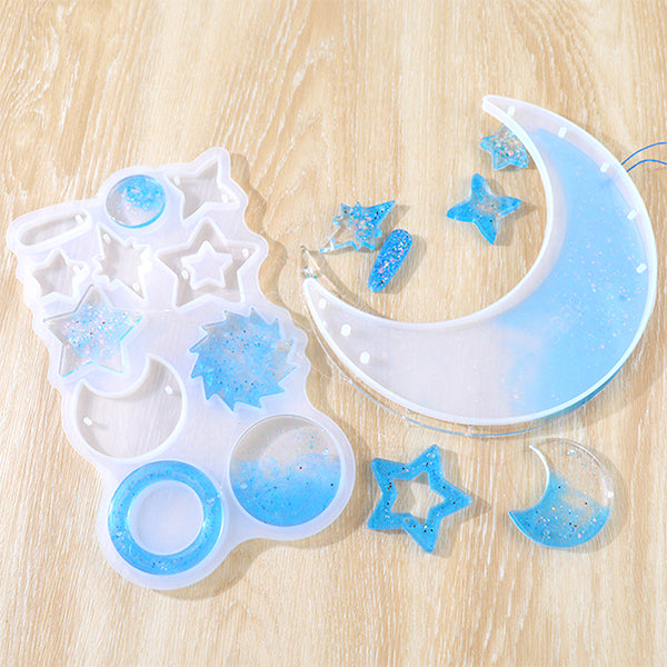 Tiny Moon, Stars, and Flowers Bits Silicone Mold, Matte UV Resin Mold –  decopopshop