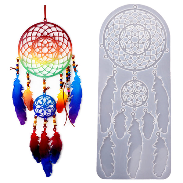 Small Dream Catcher Silicone Mold (Set of 4 pcs), Dreamcatcher Mould, MiniatureSweet, Kawaii Resin Crafts, Decoden Cabochons Supplies