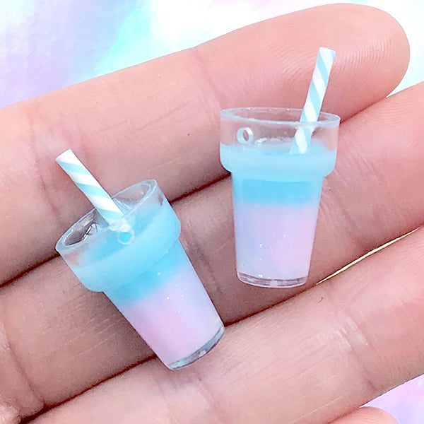 20PCS PVC Cute Straw Charms Hat Beverage Series Plastic Straw