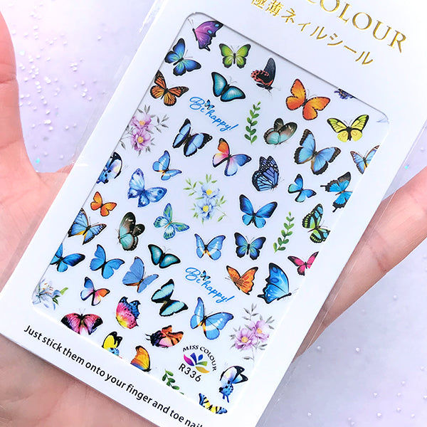 Butterfly Stickers, Nature Stickers, Butterfly Stickers for Scrapbook,  Flower Stickers for Planners 