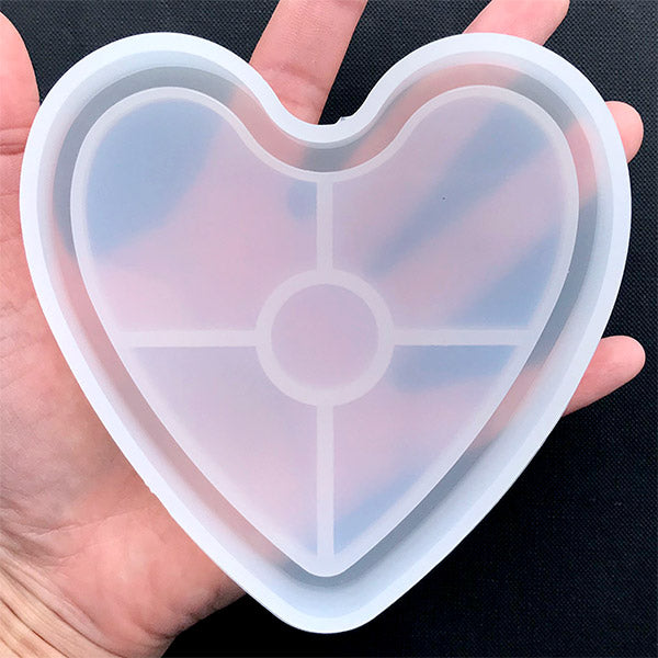 Heart Tray Silicone Mold | Personalised Trinket Dish Making | Kawaii Craft  Supplies | Clear Mold for UV Resin | Epoxy Resin Art (78mm x 69mm)