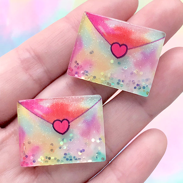 CLEARANCE Cute Glassine Envelopes with Cloud & Raindrop Pattern / Kawa, MiniatureSweet, Kawaii Resin Crafts, Decoden Cabochons Supplies