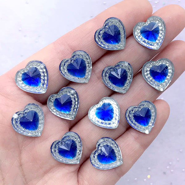 Heart Gemstones | Magical Girl Jewellery Supplies | Kawaii Decoden Phone  Case DIY (12 pcs / Pink / 14mm x 14mm)