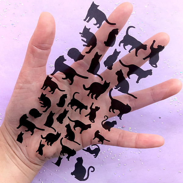 Cat Straw Topper Charm 3d Printed Black 