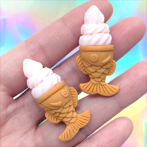 Miniature Taiyaki Fish Ice Cream Cabochons