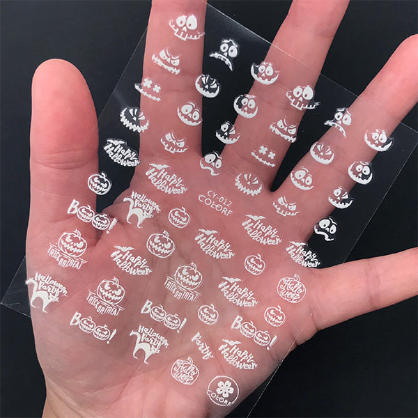 Trayknick Sticky Decals Diy Halloween Eye Stickers Waterproof Sweatproof  Skin-friendly Acrylic Resin Decals for Party Eyebrow Decoration 