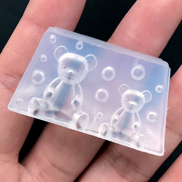 2PCS Bear Resin Molds, Cute Bear Shape Silicone Molds, 3D Animal
