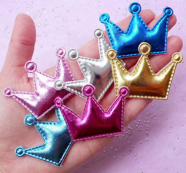 CLEARANCE Kawaii Padded Crown Appliques, Decora Kei Hair Accessory Ma, MiniatureSweet, Kawaii Resin Crafts, Decoden Cabochons Supplies