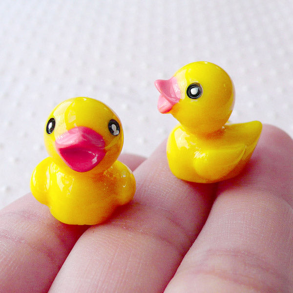 18mm Tiny Adorable Miniature Rubber Ducky - Little Toy Duck 3d Mini Re
