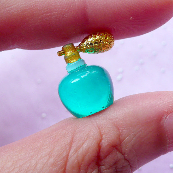 CLEARANCE Mini Perfume Bottle Cabochons | Assorted Miniature Eau de Parfum  | Dollhouse Craft Supplies | Kawaii Resin Cabochon (4 pcs / 11mm x 17mm)