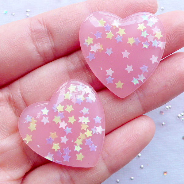 Double Heart Shaker Charm Silicone Mold, Kawaii Decoden Cabochon DIY, MiniatureSweet, Kawaii Resin Crafts, Decoden Cabochons Supplies