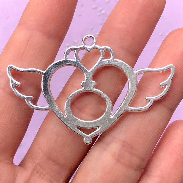 12x Handmade Guardian Angel Fairy Charms Pendants Heart 