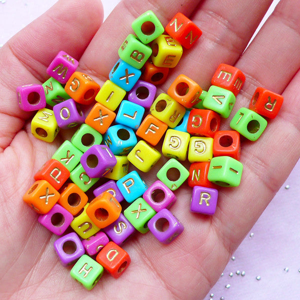 Acrylic alphabet letter beads