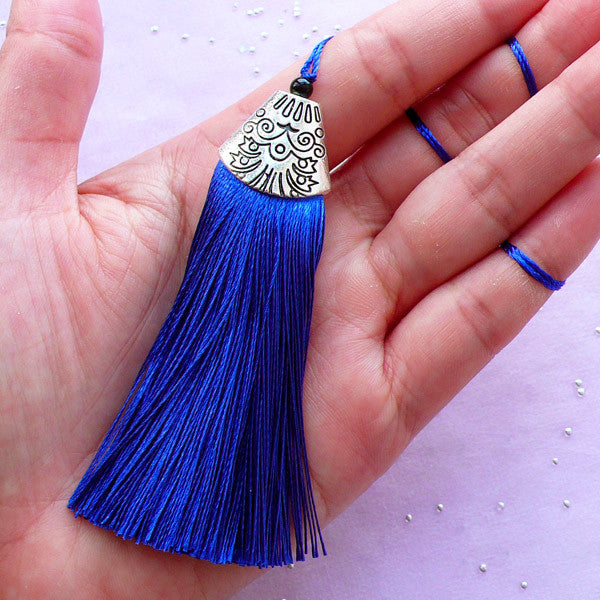 Royal Blue Tassel Keychain