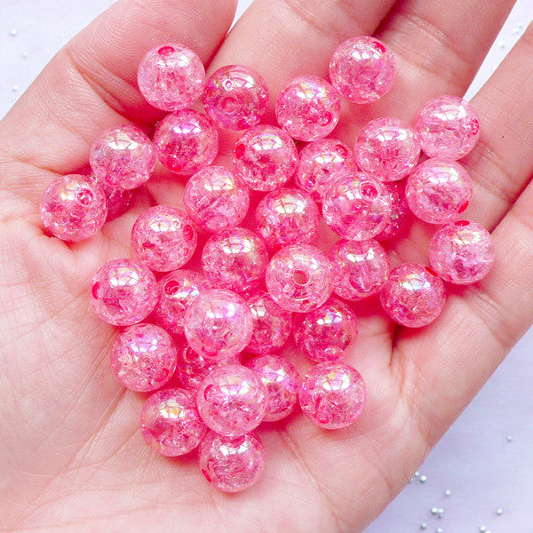 10mm Faceted Round Beads, Clear Acrylic Bead, Transparent Chunky Bea, MiniatureSweet, Kawaii Resin Crafts, Decoden Cabochons Supplies