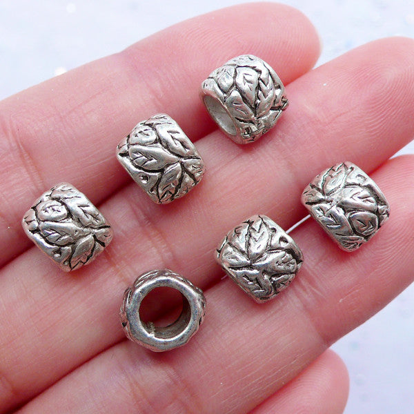 Silver Spacer Beads, Large Tube Spacer, Large Tube Bead, Jewelry