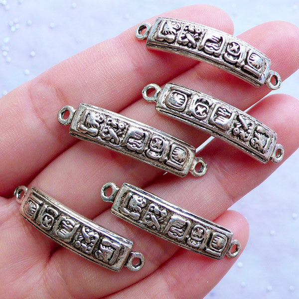 5 Pc. Bow Charm, Bow Connector Charm, Silver Charms, DIY Jewelry