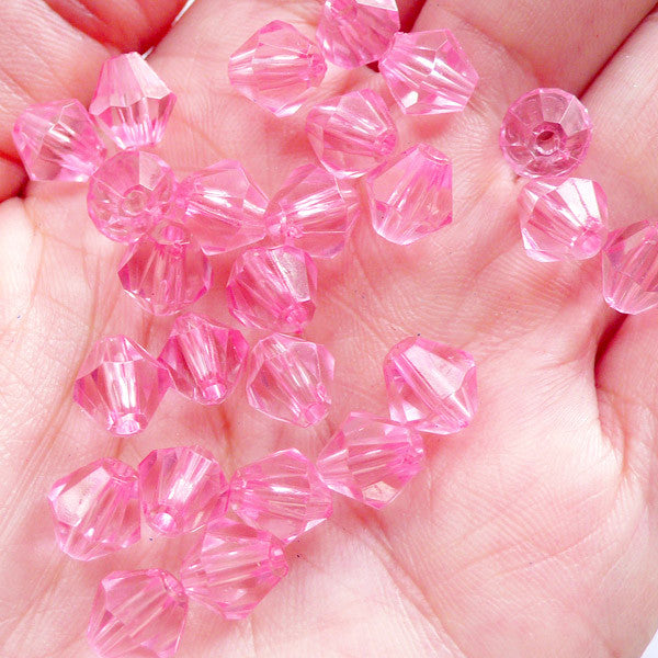 CLEARANCE 3mm Rhinestones (Pastel Coral Pink) 14 Faceted Cut Round Res, MiniatureSweet, Kawaii Resin Crafts, Decoden Cabochons Supplies