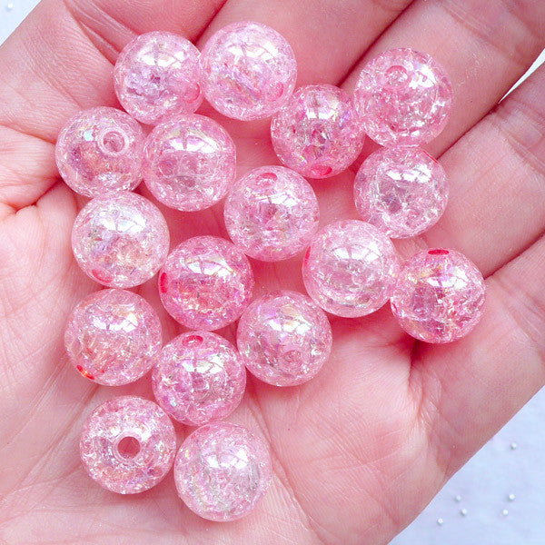 Kawaii Beads, 12mm Bubblegum Crackle Beads