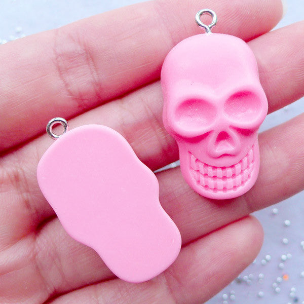 Skull Resin Charms, Spooky Halloween Cabochons with Eye Pin, Kawaii, MiniatureSweet, Kawaii Resin Crafts, Decoden Cabochons Supplies