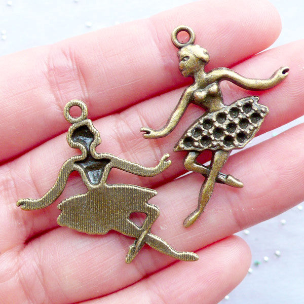 Clearance Bronze Fairy Charms | Fay Pendant | Fae Jewellery Making | Fairytale Jewelry DIY | Zipper Pull Charm | Keychain Charm | Bag Charm (3pcs /