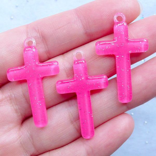 Small Cross Charm / Religious Charms (10pcs / 12mm x 18mm / Tibetan Si, MiniatureSweet, Kawaii Resin Crafts, Decoden Cabochons Supplies