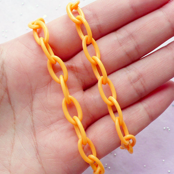 Big Chain Links Gold Plastic Bracelet