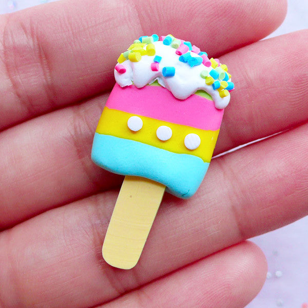 Bunny Ice Cream Cabochons, Sweets Deco, Dollhouse Ice Cream, Kawaii, MiniatureSweet, Kawaii Resin Crafts, Decoden Cabochons Supplies