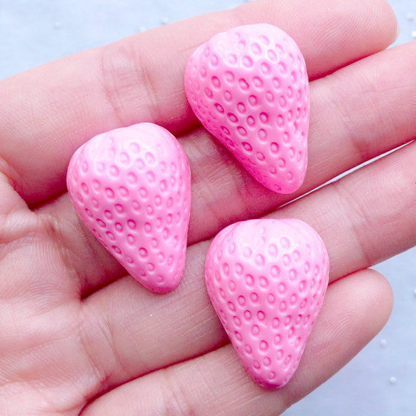 Half Strawberry Silicone Mold, Fruit Cabochon Mould for Resin Art, S, MiniatureSweet, Kawaii Resin Crafts, Decoden Cabochons Supplies