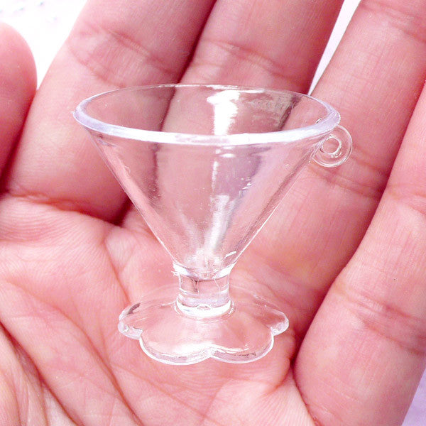 12 Pcs Crystal Glass Ice Cream Bowl Toys Mini Clear Plastic